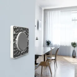 Interrupteur poussoir lumineux LED bleu 10A à vis Schneider Electric Odace aluminium