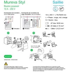 Interrupteur poussoir étanche complet saillie Schneider Electric Mureva Styl anthracite