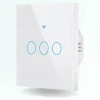 Interrupteur tactile connecté wifi + rf 433 - 3 boutons - sans fil neutre