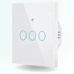 Interrupteur tactile connecté wifi + rf 433 - 3 boutons - sans fil neutre