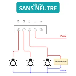 Interrupteur va et vient sans fil connecté zigbee - sans fil neutre