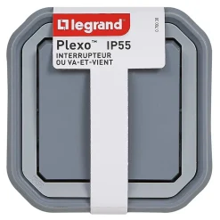 Interrupteur va et vient Legrand Plexo gris