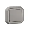 Interrupteur va-et-vient à encastrer Plexo gris 10A - 070030L - Legrand