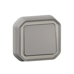 Interrupteur va-et-vient à encastrer Plexo gris 10A - 070030L - Legrand