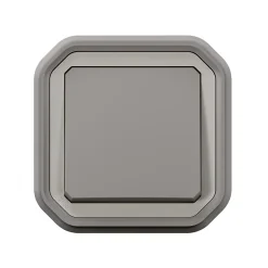 Interrupteur va-et-vient à encastrer Plexo gris 10A - 070030L - Legrand