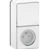 Interrupteur va-et-vient + prise verticale complet saillie Schneider Electric Mureva Styl blanc