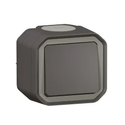 Interrupteur va-et-vient complet saillie Legrand Plexo anthracite