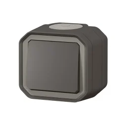 Interrupteur va-et-vient complet saillie Legrand Plexo anthracite