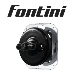 Interrupteur va-et-vient Fontini Garby Porcelaine noire, manette noire