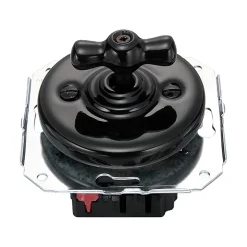 Interrupteur va-et-vient Fontini Garby Porcelaine noire, manette noire