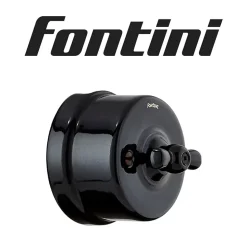 Interrupteur va-et-vient Fontini Garby Porcelaine noire, manette noire en saillie