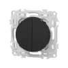 Interrupteur va-et-vient ou poussoir double Noir onyx Schneider Odace