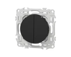 Interrupteur va-et-vient ou poussoir double Noir onyx Schneider Odace