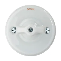 Interrupteur va-et-vient saillie Fontini Garby Porcelaine blanche, manette blanche