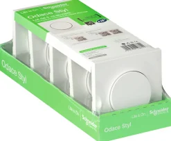 Interrupteur va-et-vient Schneider Electric Odace blanc complet vendu par 5 pièces