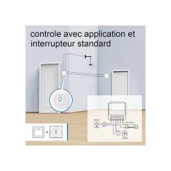Interrupteurs intelligent SomLife WiFi 16A MiniSmart Switch Wi-Fi connecté,application Tuya/SmartLife,Alexa,Google Home