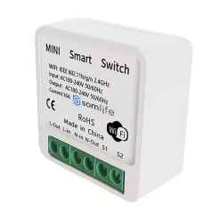 Interrupteurs intelligent SomLife WiFi 16A MiniSmart Switch Wi-Fi connecté,application Tuya/SmartLife,Alexa,Google Home
