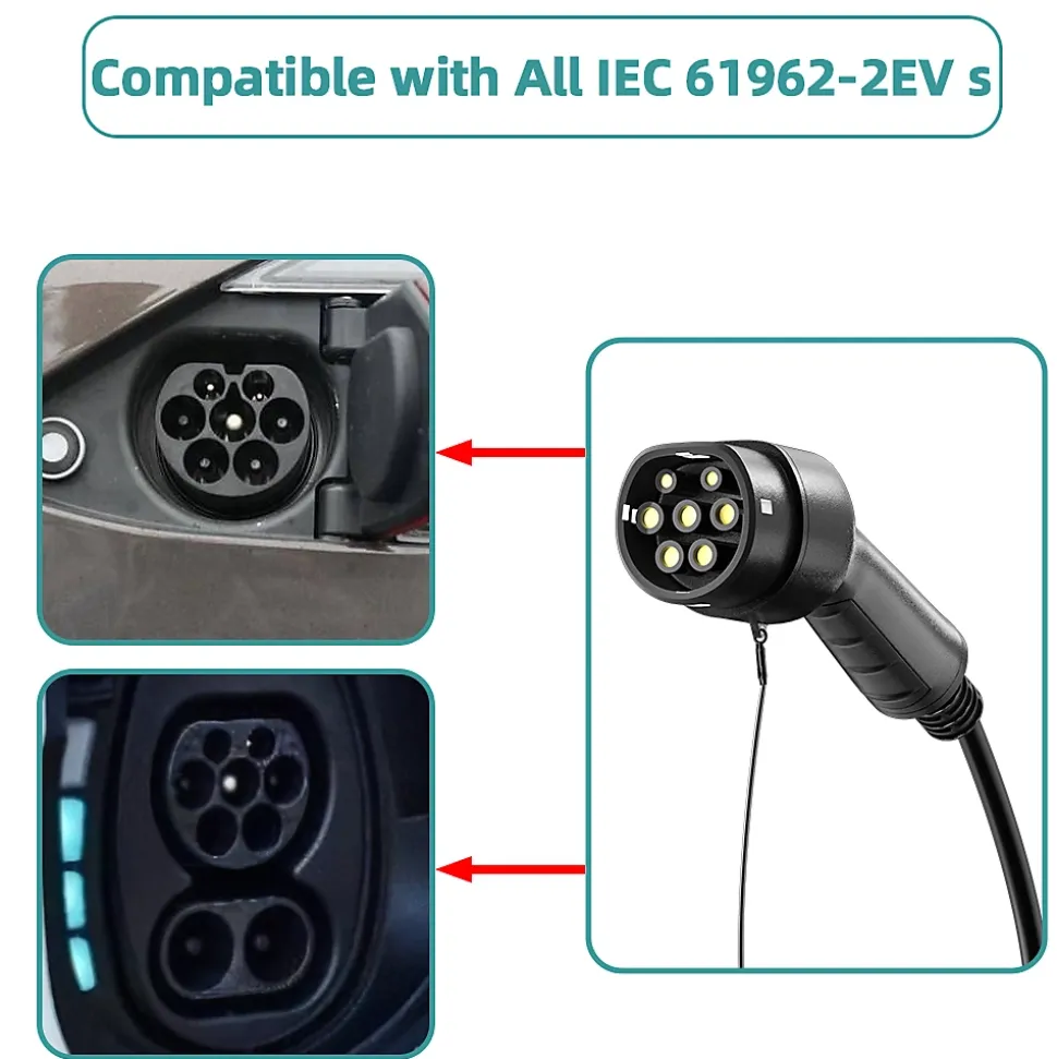 JATRHG câble de recharge 3,6kW / 16A monophasé, 15m, type 2 vers type 2, pour véhicules électriques et hybrides rechargeables