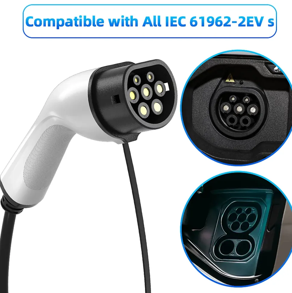 JATRHG câble de recharge 3,6kW / 16A monophasé, 5m, type 2 vers type 2, pour véhicules électriques et hybrides rechargeables