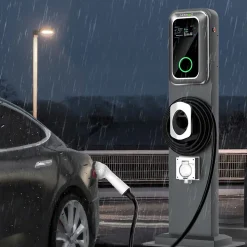 JATRHG K1 kit de borne de recharge, 22 kW / 32 A, triphasé, avec câble type 2 de 8 m pour véhicules électriques, support inclus