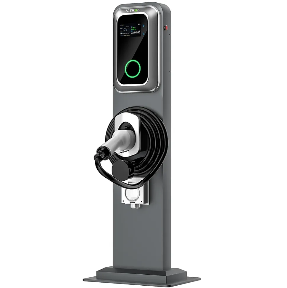 JATRHG K1 kit de borne de recharge, 22 kW / 32 A, triphasé, avec câble type 2 de 8 m pour véhicules électriques, support inclus