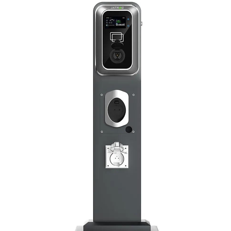 JATRHG K2 kit de borne de recharge, 11kW / 16A, triphasé, avec prise de type 2 équipée de shutter pour EV, support inclus