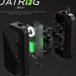 JATRHG P1 chargeur portable réglable de 3,6kW à 1,5kW / 16A à 8A monophasé, 7m, type 2, pour véhicules électriques
