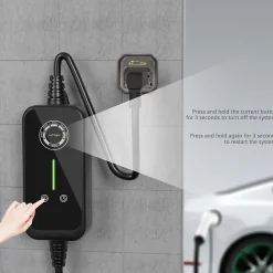 JATRHG P1 chargeur portable réglable de 3,6kW à 1,5kW / 16A à 8A monophasé, 5m, type 2, pour véhicules électriques