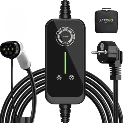 JATRHG P1 chargeur portable réglable de 3,6kW à 1,5kW / 16A à 8A monophasé, 5m, type 2, pour véhicules électriques