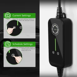 JATRHG P1 chargeur portable réglable de 3,6kW à 1,5kW / 16A à 8A monophasé, 5m, type 2, pour véhicules électriques