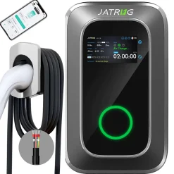 JATRHG S1 borne de recharge IP66 pour véhicules électriques, 22 kW / 32 A, triphasé, avec câble type 2 de 8 m
