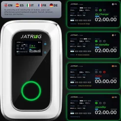 JATRHG S1 borne de recharge IP66 pour véhicules électriques, 7,2 kW / 32 A, monophasé, avec câble type 2 de 6 m
