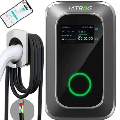JATRHG S1 borne de recharge IP66 pour véhicules électriques, 7,2 kW / 32 A, monophasé, avec câble type 2 de 12 m