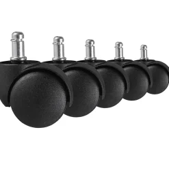 Jeu de 5 roues pour chaises de bureau 11 rouleaux de tapis 50 mm FineBuy