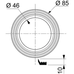 Joint de culot mécanisme de chasse d'eau résine de synthèse Ø46mm-85mm Wirquin