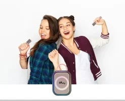 Karaoke Bluetooth Rose avec 2 micros sans fil