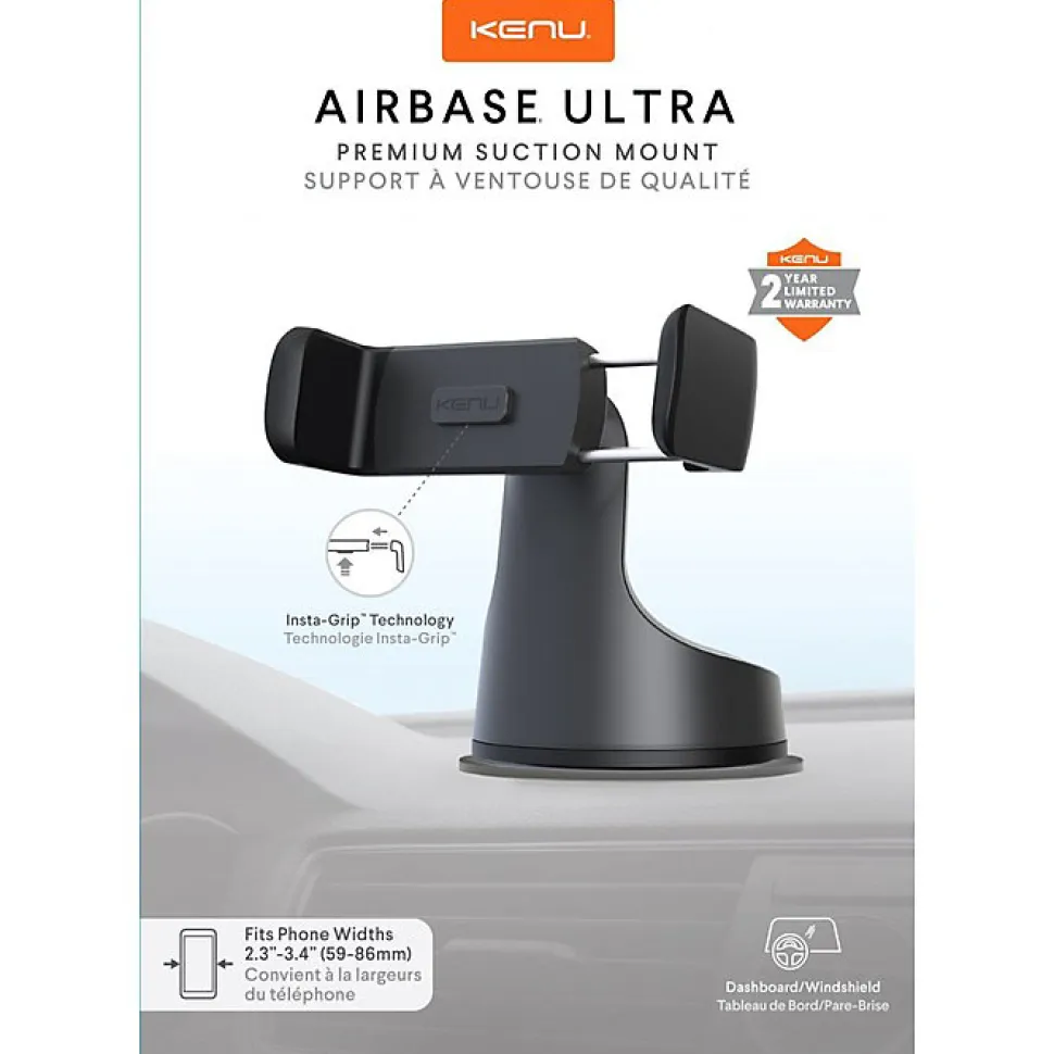 Kenu support de téléphone pour voiture Airbase Ultra noir