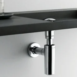 Kibath Siphon rond MIN, finition chrome poli, en laiton