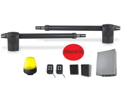 KIT - Automatisme de portail a battants - moteur 24V - SANS batteries - systeme a verins - 250Kg - MYASTER 4.24 by PROTECO - 1319