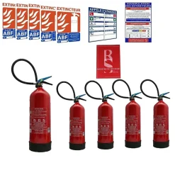 Kit 5 extincteurs a eau 6 litre nf pour erp 3 eme catégorie