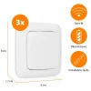 Kit 3 interrupteurs sans fil pour chambre Smartwares