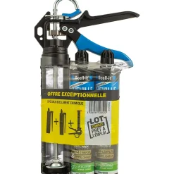 Kit 1 pistolet professionnel + 2 cartouches de scellement chimique polyester 280 ML