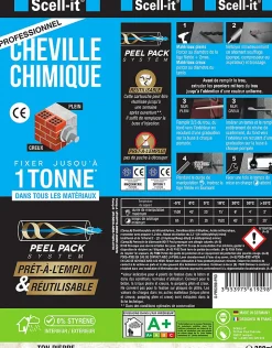 Kit 1 pistolet professionnel + 2 cartouches de scellement chimique polyester 280 ML