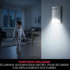 Kit Alarme autonome détection de mouvement Eclairage alerte intégré détecteur ouverture x3 et télécommande x2