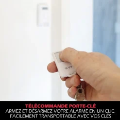 Kit Alarme autonome détection de mouvement Eclairage alerte intégré détecteur ouverture x3 et télécommande x2