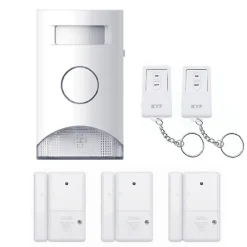 Kit Alarme autonome détection de mouvement Eclairage alerte intégré détecteur ouverture x3 et télécommande x2