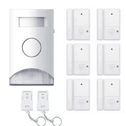 Kit Alarme autonome détection de mouvement Eclairage alerte détecteur ouverture et télécommande