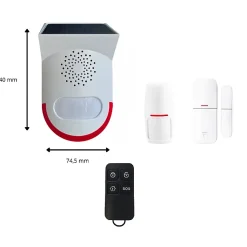 Kit alarme autonome extérieure solaire pour garage, chantier