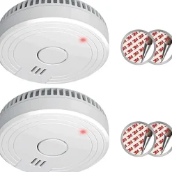 Kit alarme de fumée 2 pièces Kit de Montage magnétique Batterie de 5 Ans Conforme à la Norme européenne Blanc 2 pièces
