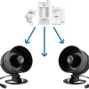Kit Alarme Maison sans Fil 115dB - avec Sirène, 4 Détecteurs Ouverture,2 Télécommandes, 2 Capteurs de Mouvement